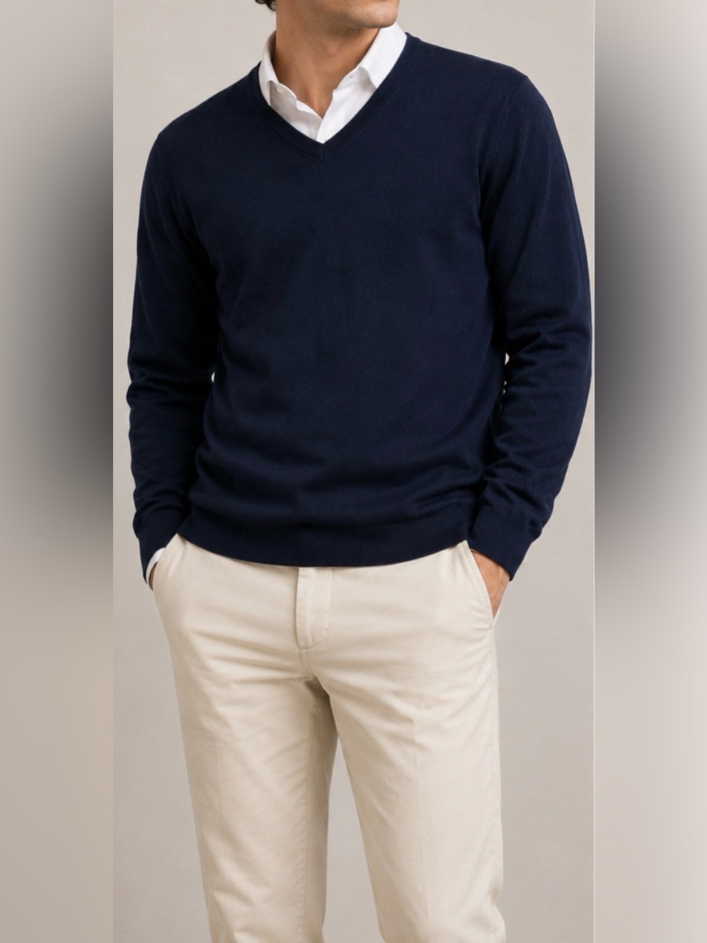Calvin Klein Men's Deep Blue V-Neck Sweater
